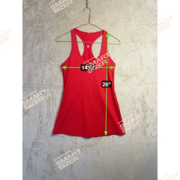 Lululemon Womens Cool Racerback Tank Top Red Athletic Yoga Slim Fit - Picture 4 of 4